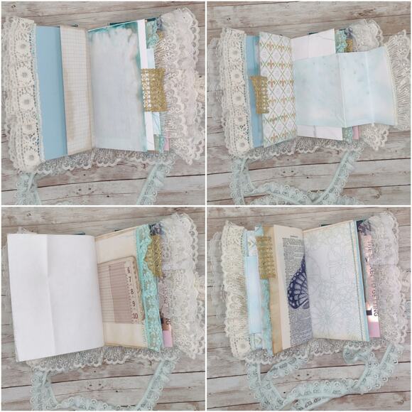 Turquoise Embellished Junk Journal: Flowers, Birds and Butterflies (Explore) - Picture 6 of 16